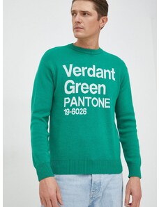 Pulover s dodatkom vune United Colors of Benetton za muškarce, boja: zelena,