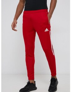 Hlače za trening adidas Performance za muškarce, boja: crvena, glatke