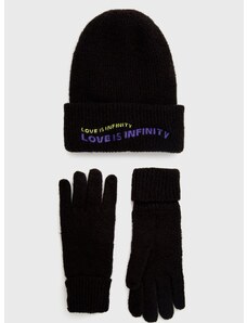 Kapa i rukavice Desigual boja: crna