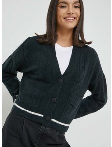 Kardigan s primjesom vune Abercrombie & Fitch za žene, boja: crna