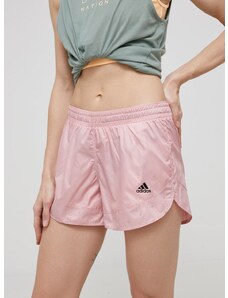 Kratke hlače adidas Performance za žene, boja: ružičasta, s uzorkom, srednje visoki struk