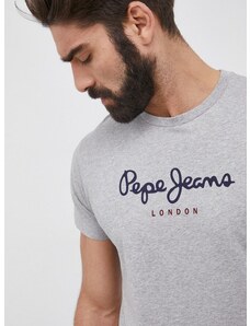 Pamučna majica Pepe Jeans Eggo boja: siva