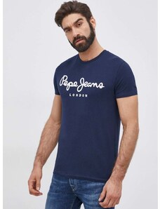 Majica kratkih rukava Pepe Jeans Original Stretch za muškarce, boja: tamno plava
