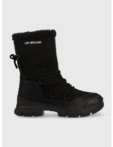 Cipele za snijeg od brušene kože Love Moschino boja: crna