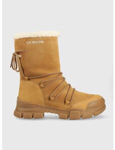 cipele za snijeg od brušene kože Love Moschino , boja: bež