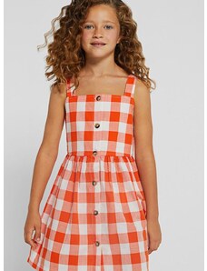 Dječja pamučna haljina Mayoral boja: narančasta, mini, širi se prema dolje