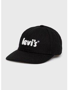 Pamučna kapa Levi's boja crna