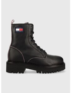 Čizme Tommy Jeans Urban Tommy Jeans Piping Boot za žene, boja: crna, s platformom