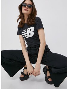 Majica kratkih rukava New Balance za žene, boja: crna