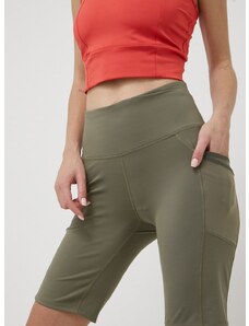 Sportske kratke hlače Columbia Windgates za žene, boja: zelena, glatke, visoki struk