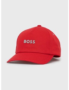 Boss Orange Pamučna kapa BOSS Boss Casual boja: crvena, s aplikacijom