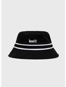 Pamučni šešir Levi's boja: crna, pamučni, D6627.0002-59