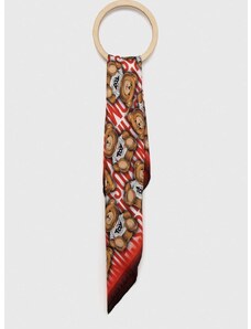 Svilena marama Moschino boja: crvena, s uzorkom