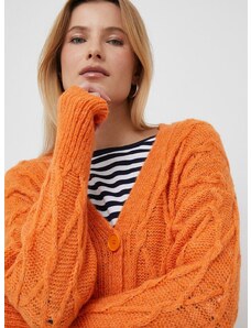 Kardigan s primjesom vune United Colors of Benetton za žene, boja: narančasta, lagani