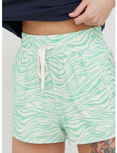Kratke hlače Billabong za žene, boja: zelena, s uzorkom, visoki struk