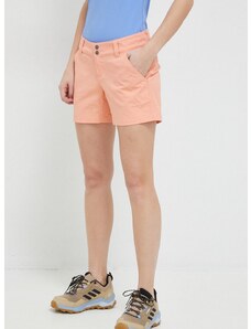 Kratke hlače Columbia Saturday Trail Za žene, boja: narančasta, glatki materijal, srednje visoki struk