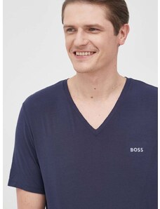 Majica kratkih rukava BOSS za muškarce, boja: tamno plava, jednobojni model