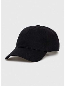 Pamučna kapa sa šiltom Lacoste boja: crna, bez uzorka