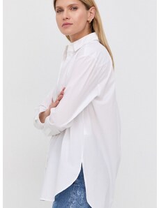 Košulja HUGO za žene, boja: bijela, regular, s klasičnim ovratnikom
