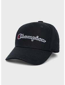 Pamučna kapa Champion boja: crna, s aplikacijom, 805550-BS538