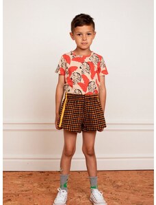 Dječje pamučne kratke hlače Mini Rodini boja: smeđa, s uzorkom, podesivi struk