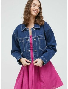 Traper jakna Abercrombie & Fitch za žene, boja: tamno plava, za prijelazno razdoblje, oversize