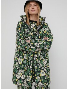 Kišna jakna Puma PUMA x LIBERTY za žene, boja: zelena, za prijelazno razdoblje, oversize