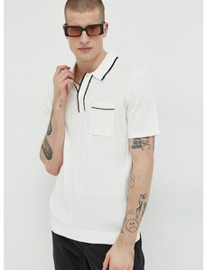 Polo majica Abercrombie & Fitch za muškarce, boja: bež, glatki model