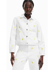 Traper jakna Desigual za žene, boja: bijela, za prijelazno razdoblje