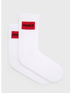 Čarape HUGO za žene, boja: bijela