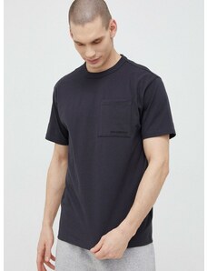 Pamučna majica New Balance boja: crna, glatki model, MT23567PHM-PHM