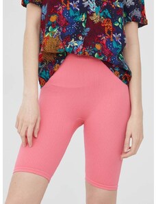 Kratke hlače Vero Moda za žene, boja: ružičasta, glatki materijal, visoki struk