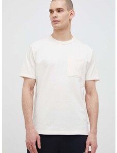 Pamučna majica New Balance boja: bež, glatki model