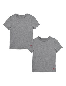 Dječja majica kratkih rukava Levi's boja: siva, jednobojni model