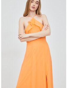 Haljina Vero Moda boja: narančasta, maxi, širi se prema dolje