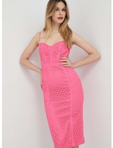 Haljina Bardot boja: ružičasta, mini, uske