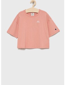 Dječja pamučna majica kratkih rukava Champion boja: ružičasta
