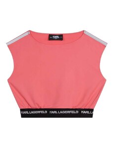 Dječja bluza Karl Lagerfeld boja: ružičasta, glatka