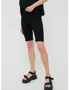 Kratke hlače Noisy May za žene, boja: crna, glatki materijal, visoki struk