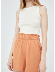 Kratke hlače JDY za žene, boja: narančasta, glatki materijal, visoki struk