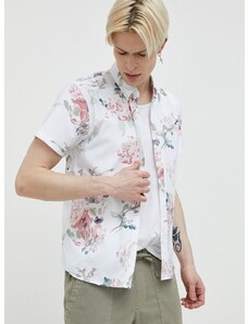 Košulja Abercrombie & Fitch za muškarce, boja: bijela, regular, o button-down ovratnikom