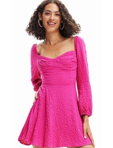 Haljina Desigual boja: ružičasta, mini, širi se prema dolje