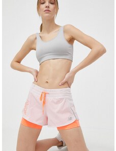 Kratke hlače za trčanje New Balance Printed Impact Run boja: ružičasta, s uzorkom, srednje visoki struk