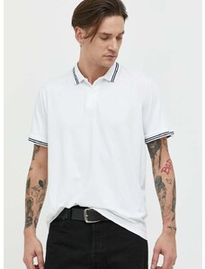 Polo majica Abercrombie & Fitch za muškarce, boja: bijela, glatki model