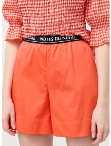 Kratke hlače Notes du Nord za žene, boja: narančasta, glatki materijal, visoki struk