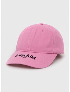 Pamučna kapa sa šiltom Lovechild boja: ružičasta, s tiskom