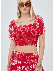 Bluza Superdry za žene, boja: crvena, cvjetni uzorak