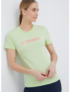 Pamučna majica adidas TERREX boja: zelena