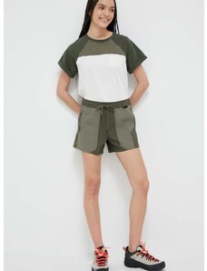 Kratke hlače Wrangler ATG za žene, boja: zelena, s uzorkom, srednje visoki struk
