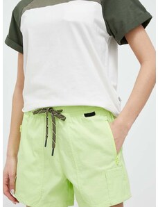 Kratke hlače Wrangler ATG za žene, boja: zelena, glatki materijal, visoki struk